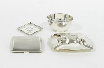 Lot 531 - A diamond shaped commemorative silver pin tray,...