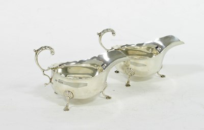 Lot 536 - A pair of silver sauce boats, Mappin & Webb,...