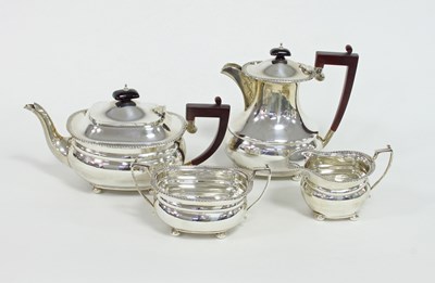 Lot 541 - A silver four-piece tea set, Adie Bros.,...