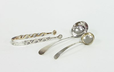 Lot 546 - A pair of 18th Century silver sugar tongs,...