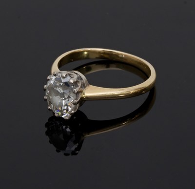 Lot 614 - A single stone diamond ring, the oval shaped...