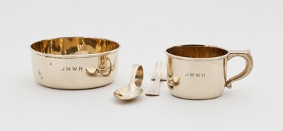 Lot 626 - A 14K gold christening set by Cartier, USA,...