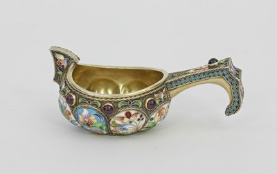 Lot 646 - A Russian silver gilt, enamel and jewelled...