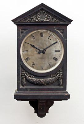 Lot 654 - A Victorian carved oak bracket clock, the...