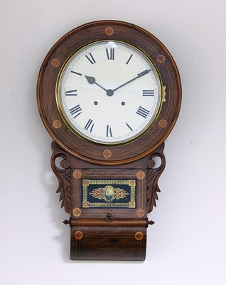 Lot 657 - A late 19th Century drop head wall clock, the...