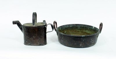 Lot 668 - A copper two-handled preserving pan, 42cm wide...