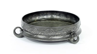 Lot 683 - A Tudric pewter bowl, chased with floral...