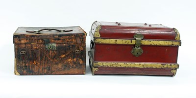 Lot 688 - A leather trunk by Drew & Co., London, 45cm...