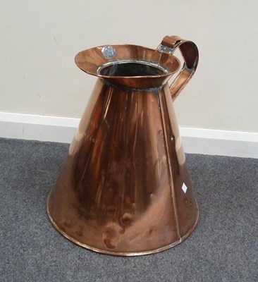 Lot 704 - A large copper five gallon measure, 46cm high