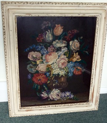 Lot 729 - A needlework picture of an arrangement of...