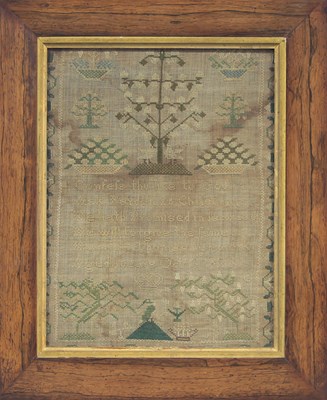 Lot 731 - A Georgian needlework sampler worked by...