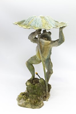 Lot 3 - A bronze fountain head, in the form of a frog...