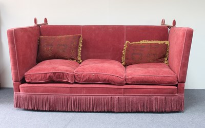 Lot 23 - A three-seater Knole settee, with three...