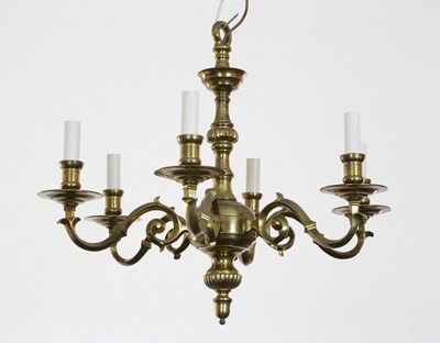 Lot 48 - A 17th Century style brass six-light...