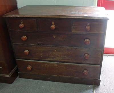 Lot 73 - A mahogany chest of three short and three long...