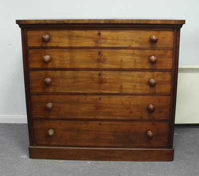 Lot 76 - A Victorian mahogany chest of five long...