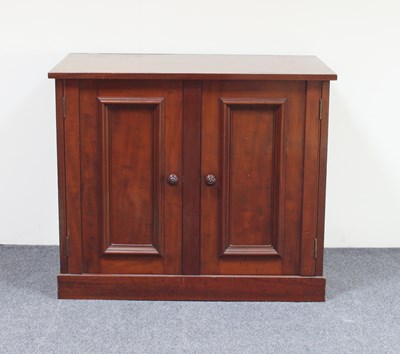 Lot 101 - A Victorian mahogany cabinet with two panel...