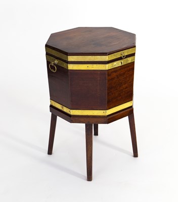 Lot 106 - A George III octagonal mahogany and brass...