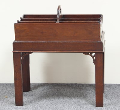 Lot 109 - A Georgian mahogany six-bottle carrier on a...