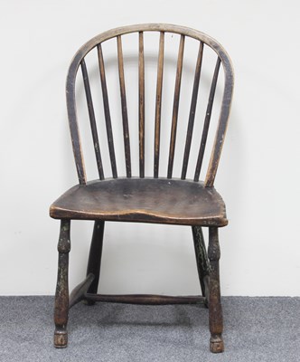 Lot 116 - A stick back Windsor chair, circa 1800, in ash...