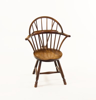 Lot 132 - A rare mahogany stick-back Windsor armchair,...