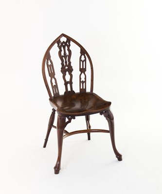 Lot 133 - A fine and rare Gothic Windsor chair in yew...