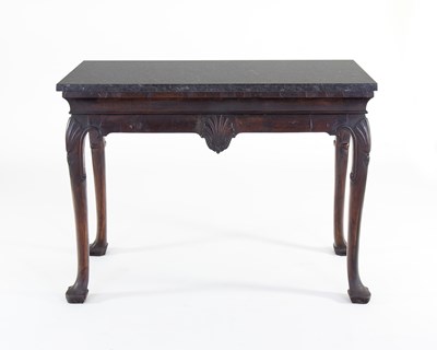 Lot 134 - An Irish marble topped side table with shell...