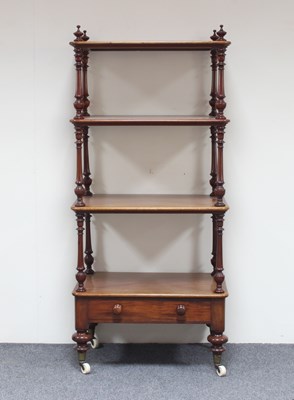 Lot 146 - A Victorian mahogany what-not, the four tiers...