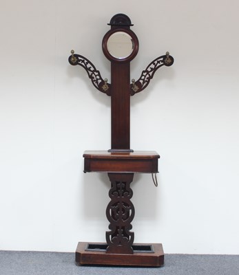 Lot 156 - A late Victorian mahogany hall stand with...