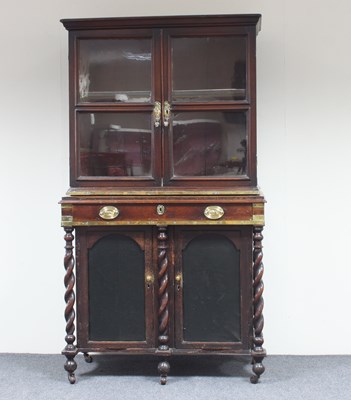 Lot 176 - An early 19th Century oak cabinet, the top...