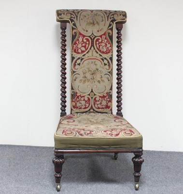 Lot 181 - An early Victorian rosewood prie-dieu chair...