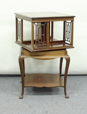 Lot 182 - An Edwardian mahogany revolving bookcase,...