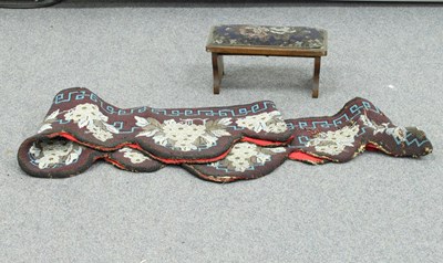 Lot 183 - A Victorian walnut footstool with beadwork top...