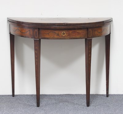 Lot 187 - A late 18th Century half round satinwood and...