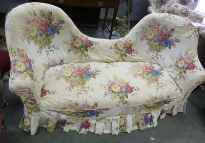 Lot 192 - A Victorian upholstered two-chair back sofa,...