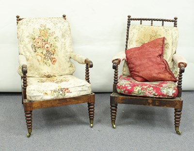 Lot 194 - A pair of late Regency mahogany library...