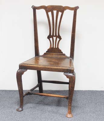 Lot 196 - An 18th Century single chair with solid elm...