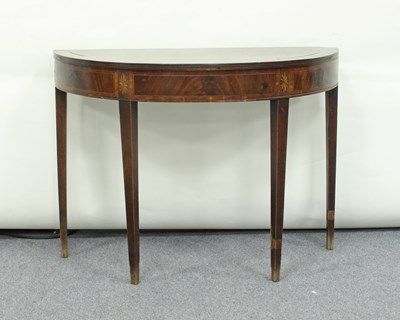 Lot 197 - A George III half-round tea table with plain...