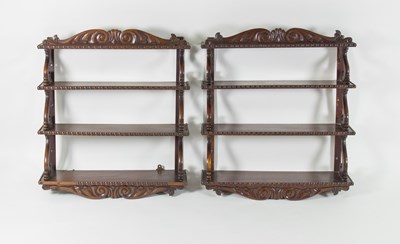 Lot 200 - A fine pair of late Regency mahogany hanging...