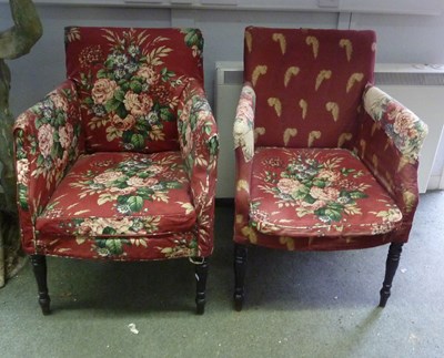 Lot 204 - A pair of Georgian upholstered armchairs on...