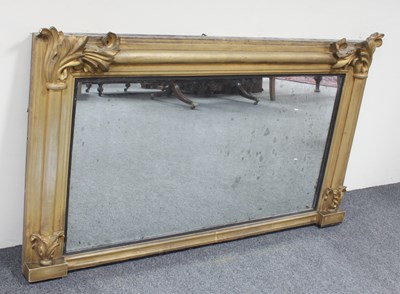 Lot 208 - A late Regency gilt wood overmantel mirror,...