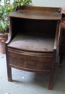 Lot 211 - A 19th Century mahogany bow-front commode with...