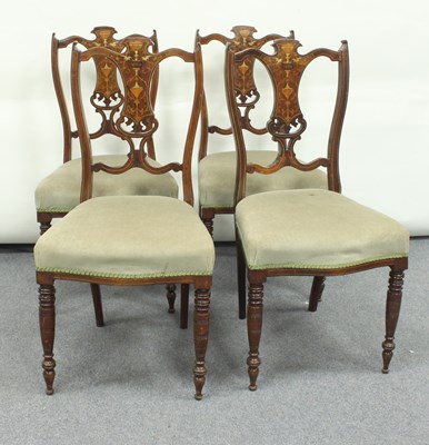 Lot 218 - Four Edwardian dining chairs