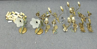 Lot 240 - Sundry gilt metal and other wall lights