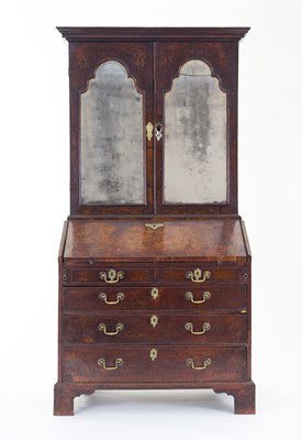 Lot 248 - A George II walnut bureau bookcase, the...