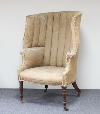 Lot 250 - A George IV ribbed back chair with scroll arms...