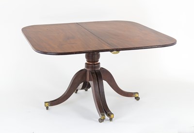 Lot 258 - A George III mahogany two-pillar dining table...