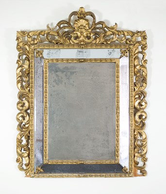 Lot 271 - An early 18th Century mirror, the pierced...