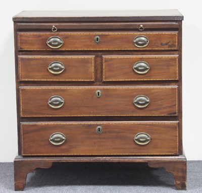 Lot 279 - A George III mahogany chest, fitted a brushing...