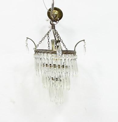 Lot 294 - A three-tier hanging glass light fitting, hung...